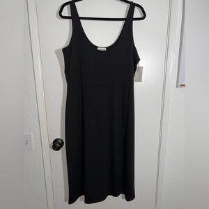 Nordstrom Classic Black Midi Dress with Split